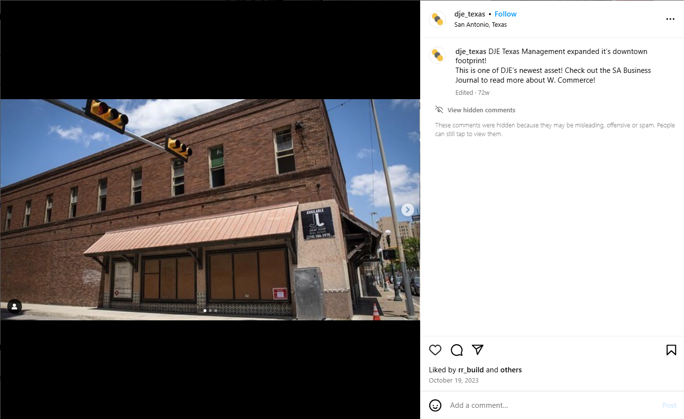 Click to enlarge 345 W. Commerce Street San Antonio Texas — The Leeds Building owned by Devin Elder DJE Texas Management Group, sold by federal receiver for $1.4 million