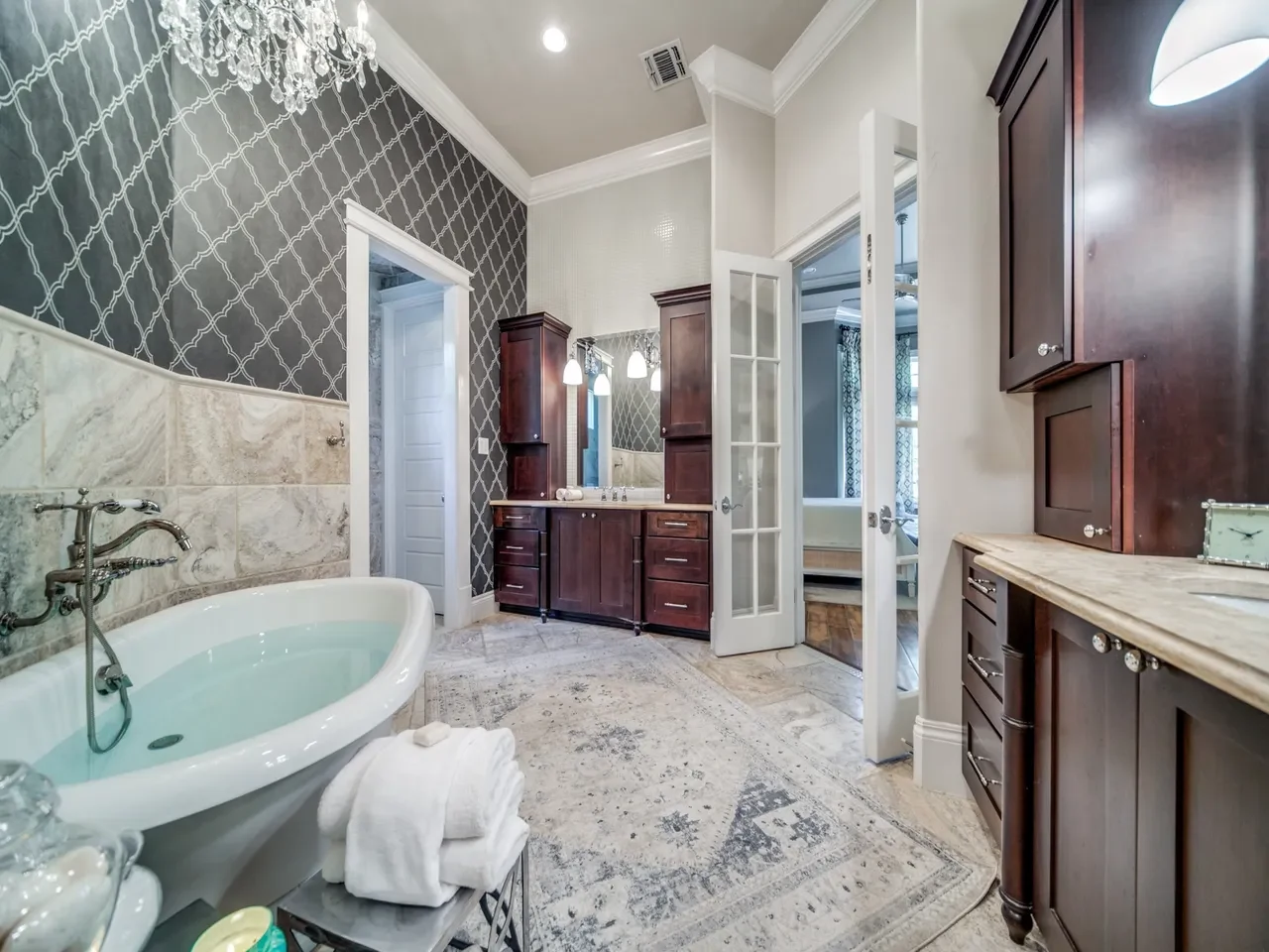 Personal residence interior — Primary bathroom — spa finishes San Antonio luxury residence interior — Primary bathroom — spa finishes